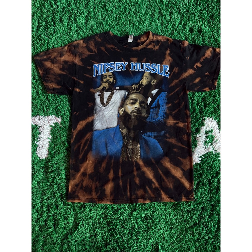 Nipsey Hussle Bleach Tie Dye Graphic T-Shirt Alstyle Heavyweight Mens Medium